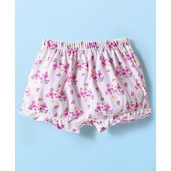 Babyhug 100% Cotton Knit Floral Printed Bloomers Pack Of 3 - Multicolour