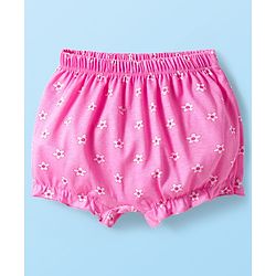 Babyhug 100% Cotton Knit Floral Printed Bloomers Pack Of 3 - Multicolour