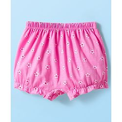 Babyhug 100% Cotton Knit Floral Printed Bloomers Pack Of 3 - Multicolour