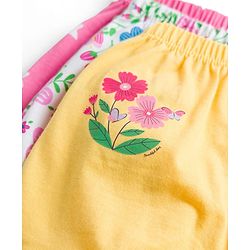 Babyhug 100% Cotton Single Jersey Knit Bloomers Pack Of 3 - Yellow White & Pink
