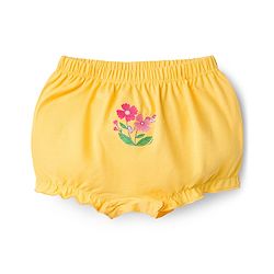 Babyhug 100% Cotton Single Jersey Knit Bloomers Pack Of 3 - Yellow White & Pink