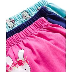 Babyhug 100% Cotton Knit Bloomers With Bunny & Deer Print Pack of 3 - Multicolor