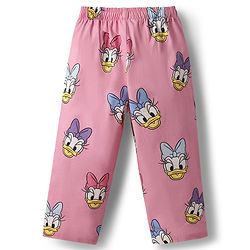 Babyhug Disney Cotton Woven Full Sleeves Shirt & Pyjama Co-ord Night Suit with Minnie Mouse Print - Pink