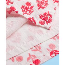 Babyhug Cotton Woven Full Sleeves Floral Printed Kurta Dhoti Set - White