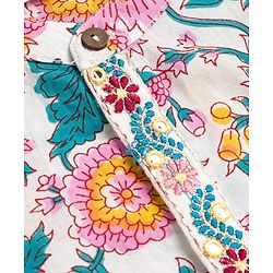 Babyhug Cotton Woven Full Sleeves Floral Printed Kurta Dhoti Set - Pink