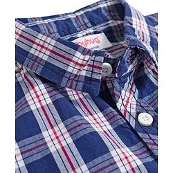 Babyhug Cotton Woven Half Sleeves Checks Shirt - Blue