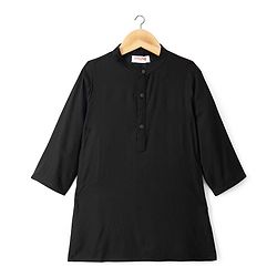 Babyhug Cotton Woven Full Sleeves Kurta Pajama Set with Digital Floral Printed Jacket - Black
