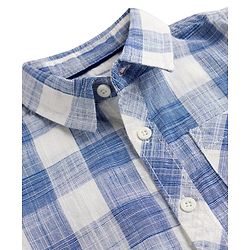 Babyhug Cotton Woven Half Sleeves Checks Shirt With Inner Tee - Blue