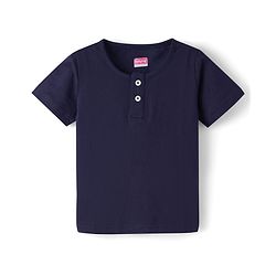 Babyhug Cotton Woven Half Sleeves Checks Shirt With Inner Tee - Blue