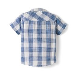Babyhug Cotton Woven Half Sleeves Checks Shirt With Inner Tee - Blue