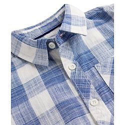 Babyhug Cotton Woven Half Sleeves Checks Shirt With Inner Tee - Blue