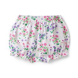 Babyhug 100% Cotton Single Jersey Knit Bloomers With Floral Print Pack Of 3 - Yellow White & Pink