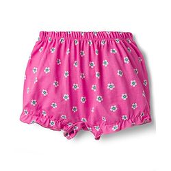 Babyhug 100% Cotton Single Jersey Knit Bloomers With Floral Print Pack Of 3 - Yellow White & Pink
