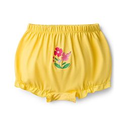 Babyhug 100% Cotton Single Jersey Knit Bloomers With Floral Print Pack Of 3 - Yellow White & Pink