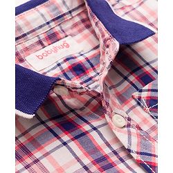 Babyhug 100% Cotton Woven Half Sleeves Checks Shirt - Multicolour