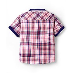 Babyhug 100% Cotton Woven Half Sleeves Checks Shirt - Multicolour