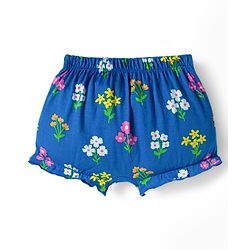 Babyhug 100% Cotton Knit Bloomers with Floral & Polka Dot Print Pack of 3 - Yellow Blue & Pink