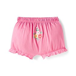 Babyhug 100% Cotton Knit Bloomers with Floral & Polka Dot Print Pack of 3 - Yellow Blue & Pink