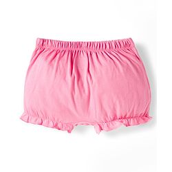 Babyhug 100% Cotton Knit Bloomers with Floral & Polka Dot Print Pack of 3 - Yellow Blue & Pink