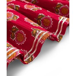 Babyhug Cotton Woven Three Fourth Sleeves Ethnic Dress with Floral Print - Red