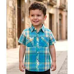 Babyhug Cotton Woven Half Sleeves Checked Shirt - Multicolor
