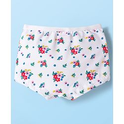 Babyhug  Cotton Lycra Knit Hipster With Floral Print Pack Of 3 - Red Pink & White