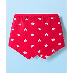 Babyhug  Cotton Lycra Knit Hipster With Floral Print Pack Of 3 - Red Pink & White