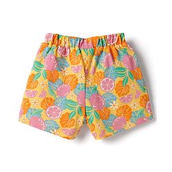 Babyhug Single Jersey Knit Mid Thigh Shorts with Floral Print & Bow Applique Pack of 2 - Multicolor