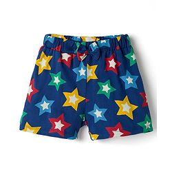 Babyhug Single Jersey Knit Mid Thigh Shorts with Polka Dot Star Print & Bow Applique Pack of 2 - Multicolor