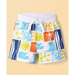 Babyhug Single Jersey Knit Mid Thigh Printed Shorts Pack of 2 - Multicolor