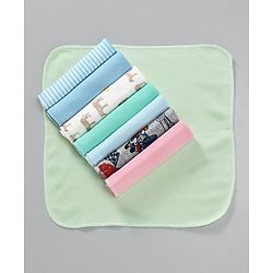 Babyhug Wash Clothes Plain & Printed Multi Colour - Pack of 8
