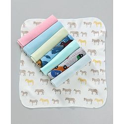 Babyhug Wash Clothes Plain & Printed Multi Colour - Pack of 8