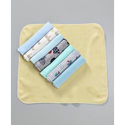 Babyhug Wash Clothes Plain & Printed Multi Colour - Pack of 8