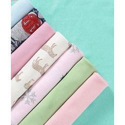 Babyhug Wash Clothes Plain & Printed Multi Colour - Pack of 8