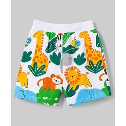 Babyhug Single Jersey Knit Mid Thigh Printed Shorts Pack of 2 - Multicolor