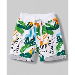 Babyhug Single Jersey Knit Mid Thigh Printed Shorts Pack of 2 - Multicolor