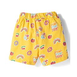 Babyhug Single Jersey Knit Mid Thigh Printed Shorts with Bow Applique Pack of 3 - Multicolor
