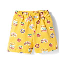 Babyhug Single Jersey Knit Mid Thigh Printed Shorts with Bow Applique Pack of 3 - Multicolor