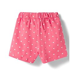 Babyhug Single Jersey Knit Mid Thigh Polka Dot Printed Shorts with Bow Applique Pack of 3 - Multicolor