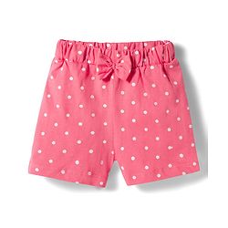 Babyhug Single Jersey Knit Mid Thigh Polka Dot Printed Shorts with Bow Applique Pack of 3 - Multicolor