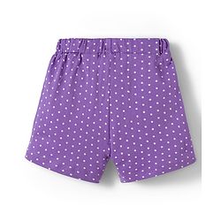 Babyhug Single Jersey Knit Mid Thigh Polka Dots Printed Shorts With Bow Applique Pack Of 3 - Multicolour