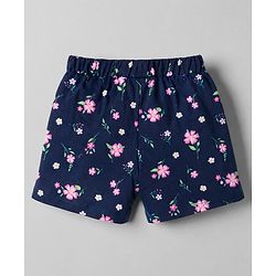 Babyhug Single Jersey Knit Mid Thigh Floral Printed Shorts With Bow Applique Pack Of 3 - Multicolor