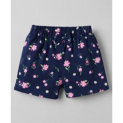 Babyhug Single Jersey Knit Mid Thigh Floral Printed Shorts With Bow Applique Pack Of 3 - Multicolor