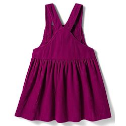 Babyhug Cotton Woven Half Sleeves Pinafore Frock with Inner Tee & Little and Loved Print - Light Purple & Wine