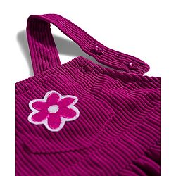 Babyhug Cotton Woven Half Sleeves Pinafore Frock with Inner Tee & Little and Loved Print - Light Purple & Wine