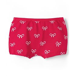 Babyhug Cotton Lycra Knit Hipster With Bow Print Pack Of 3 - Navy Blue Red & White