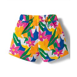 Babyhug Single Jersey Knit Mid Thigh Floral Printed Shorts with Bow Applique Pack of 3 - Multicolor