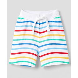 Babyhug Single Jersey Knit Mid Thigh Striped & Sea Life Printed Shorts Pack Of 3 - Multicolor