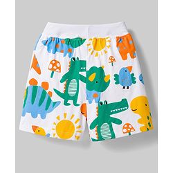 Babyhug Single Jersey Knit Mid Thigh Printed Shorts Pack of 3 - Multicolor