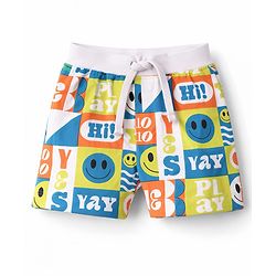 Babyhug Single Jersey Knit Mid Thigh Solid & Printed Shorts Pack of 3 - Multicolor
